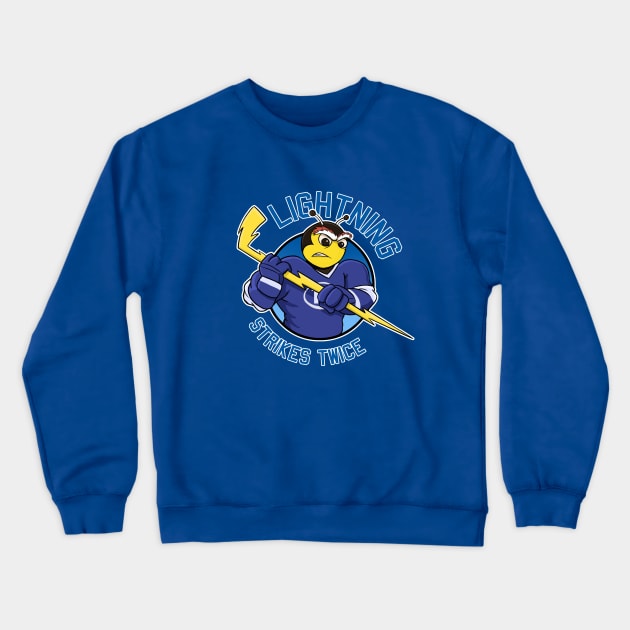 Lightning Strikes Twice Hockey Champions -ThunderBug Crewneck Sweatshirt by GAMAS Threads